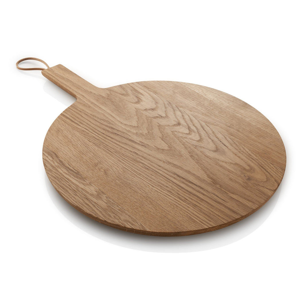 Nordic Kitchen Round Wooden Oak Cutting Board, 35cm Dia