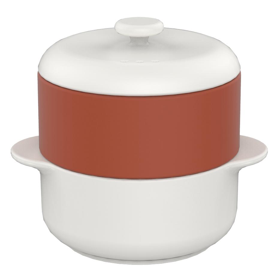 Steamer II Set, 14cm (White Pot, Teracotta Basket)