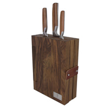 Load image into Gallery viewer, Sarah Wiener Knife Block in Walnut Wood with Integrated Cutting Board