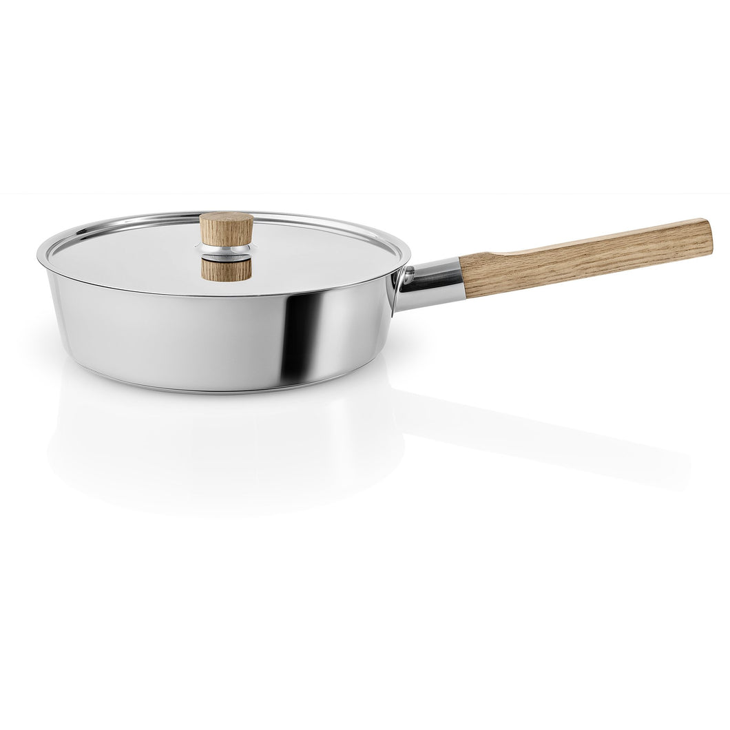 Nordic Kitchen Stainless Steel Sauté Pan with Lid, 24cm