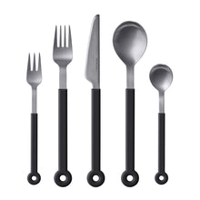 Load image into Gallery viewer, Mono Ring - Black Flatware Set, 5pc
