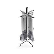 Mono Ring - 24+1 Flatware Set with Anthracite Stand, White