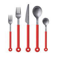 Mono Ring - Red Flatware Set, 5pc
