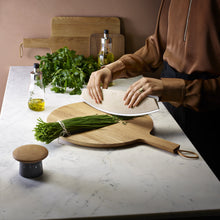 Load image into Gallery viewer, Nordic Kitchen Round Wooden Oak Cutting Board, 35cm Dia
