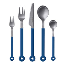Load image into Gallery viewer, Mono Ring - Blue Flatware Set, 5pc

