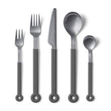 Load image into Gallery viewer, Mono Ring - Grey Flatware Set, 5pc
