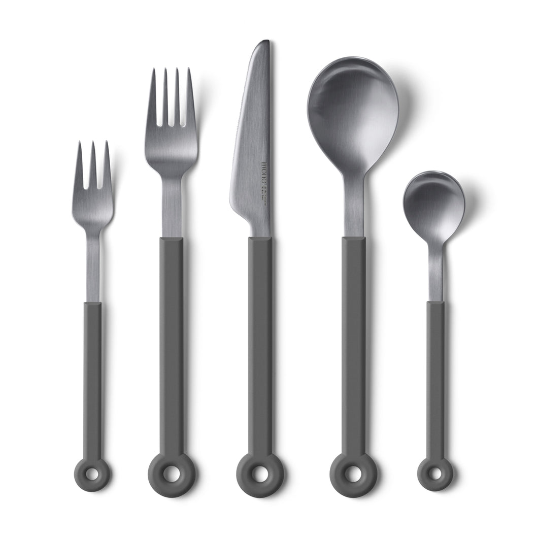 Mono Ring - Grey Flatware Set, 5pc