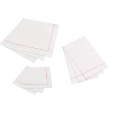 Load image into Gallery viewer, Hemstitch Napkins - Ruby Red, 25pcs
