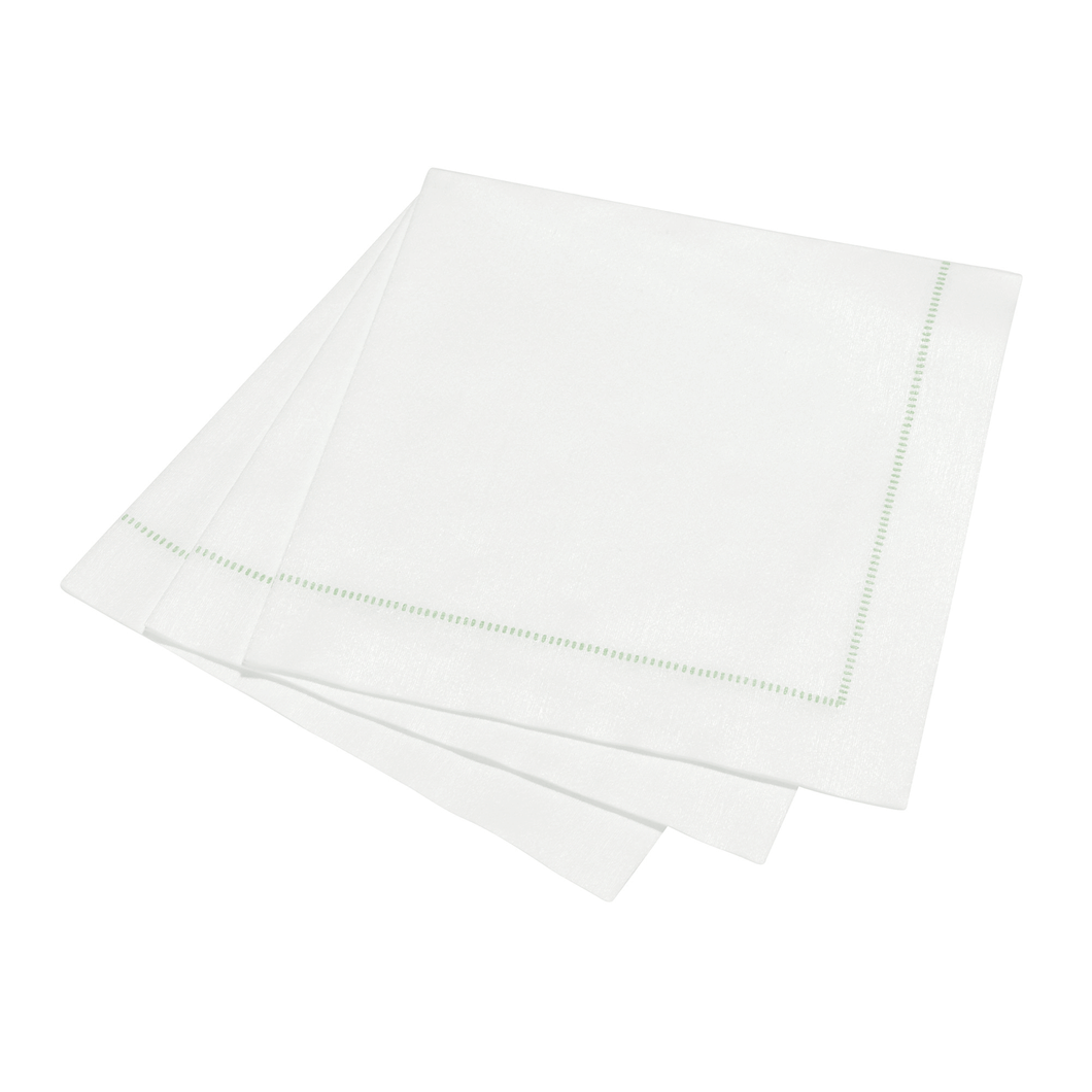 Hemstitch Napkins - Misty Green, 25pcs
