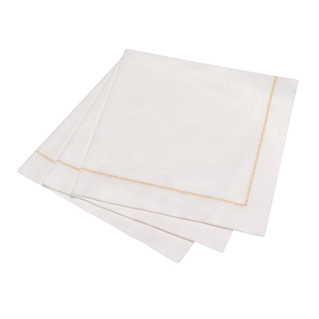 Hemstitch Napkins - Gold