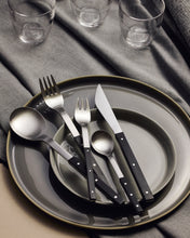 Load image into Gallery viewer, Mono E - Stainless Steel and Ebony Wood Flatware Set, 5pc
