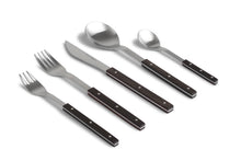 Load image into Gallery viewer, Mono E - Stainless Steel and Ebony Wood Flatware Set, 5pc
