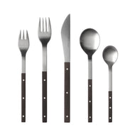Mono E - Stainless Steel and Ebony Wood Flatware Set, 5pc