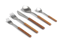 Load image into Gallery viewer, Mono T - Stainless Steel and Teak Flatware Set , 5pc
