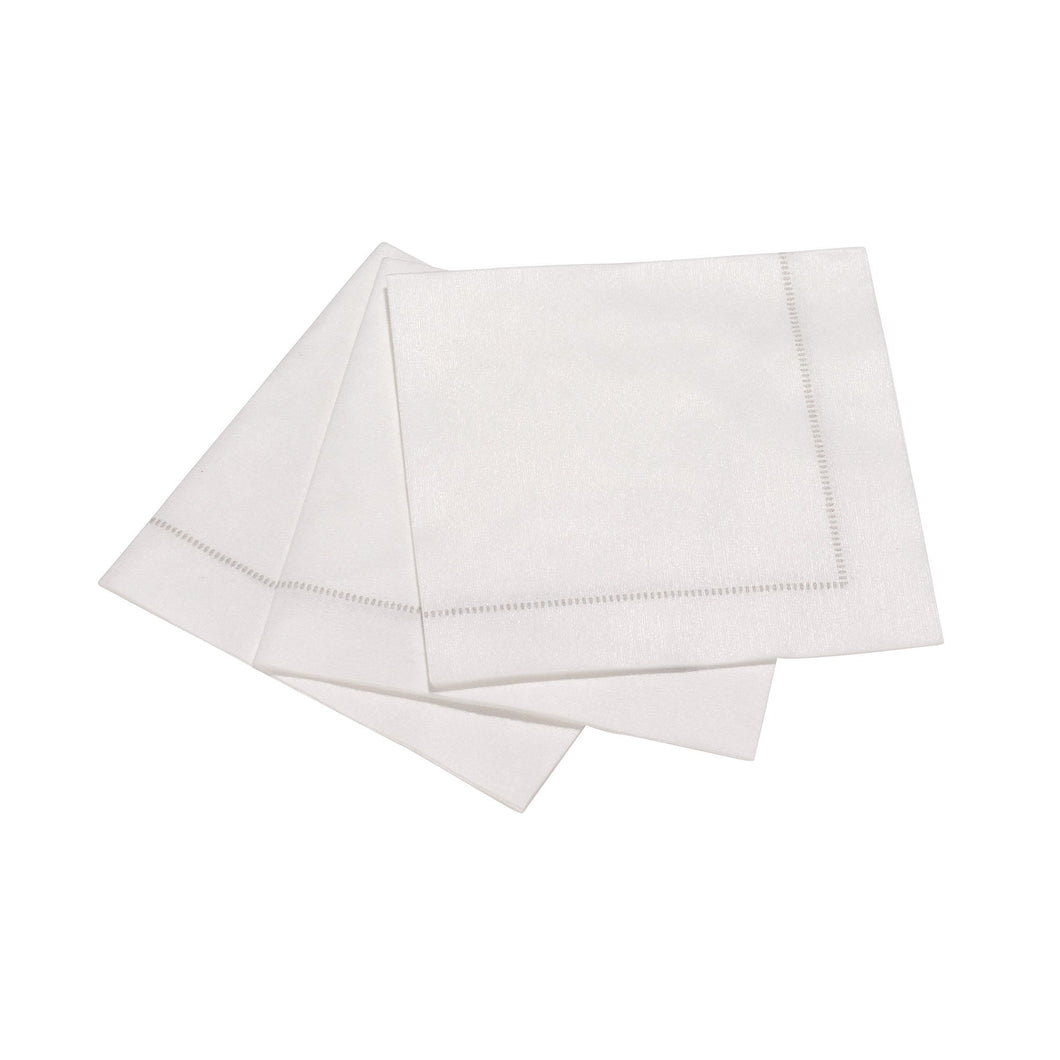 Hemstitch Napkins - Silver Grey